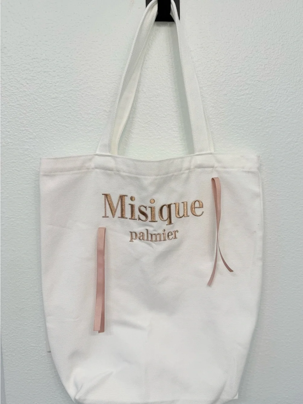 Misique Palmier Japanese Tote Bag Ivory Pink Bow Kawaii J-Fashion Rare